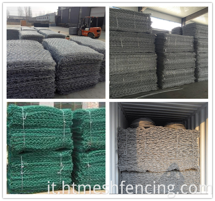 Gabbie di pietra esagonale galvanizzata cestini gabion ghion mesh per muro del fiume